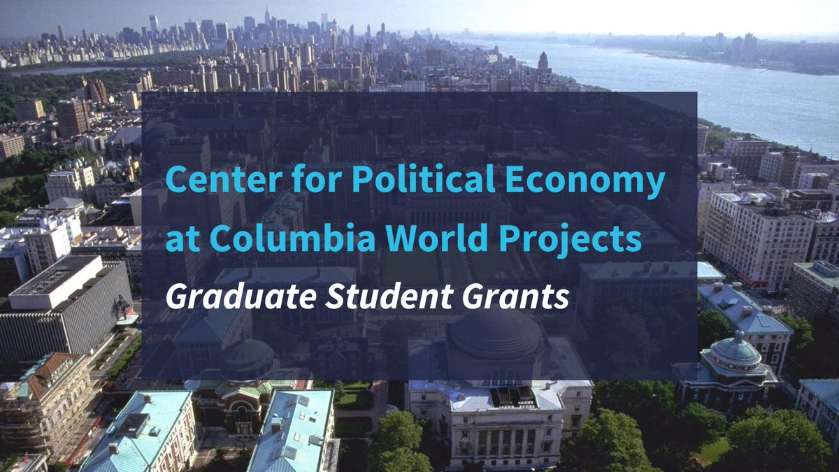Funding opportunity for Columbia grad students! 

CPE Graduate Student Grants is providing funding to conduct research within the field of political economy with a focus on two idea labs: Work and Labor, and Firms and Industrial Policy. Apply by Oct 16: bit.ly/3PQIbnq