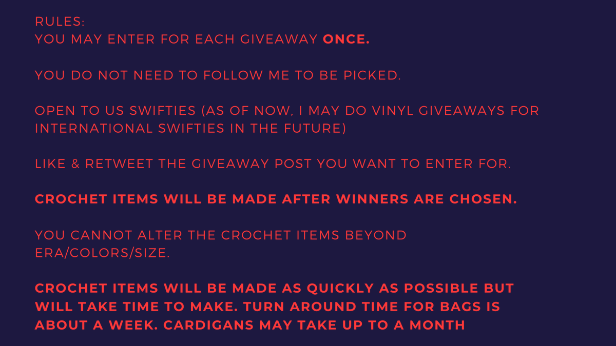 aquamoonlitpool's tweet photo. ❗FIRST GIVEAWAY❗
This runs from today until October 27 💖
To enter:
-like &amp; retweet
-reply or at your favorite era/album
This giveaway is for the crochet  cardigan. Bracelets and a few other surprises will be included 😉
Happy early Swiftmas! https://t.co/Q0l2Ypg0xC