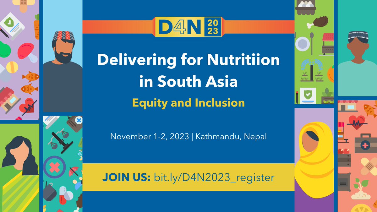 🌟 Exciting News! Registration for the 'Delivering for Nutrition in South Asia: Equity and Inclusion' Conference is OPEN and it’s FREE! Join us virtually or in person in Kathmandu, Nepal. Don't miss out! 

🔗bit.ly/D4N2023_regist… 
#D4N2023 #ImplementationResearch #OneCGIAR