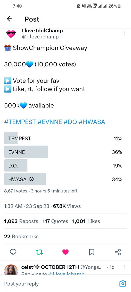 caddwhee's tweet photo. @i_love_ichamp for #HWASA https://t.co/9x56YWy8Bp