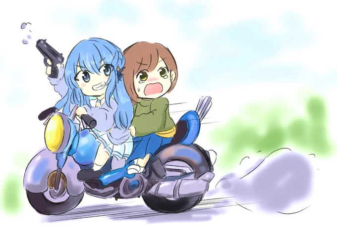 本日の鳥山先生っぽい乗り物と声優さん+Vのらくがきは 星街すいせいさんと田所あずささんです。ラジオももうすぐ最終回。 またいつの日か平行線ではなく交わったで輝く2人をみたいなぁ    #ペンの向くまま気の向くまま #田所あずさ #ほしまちぎゃらりー