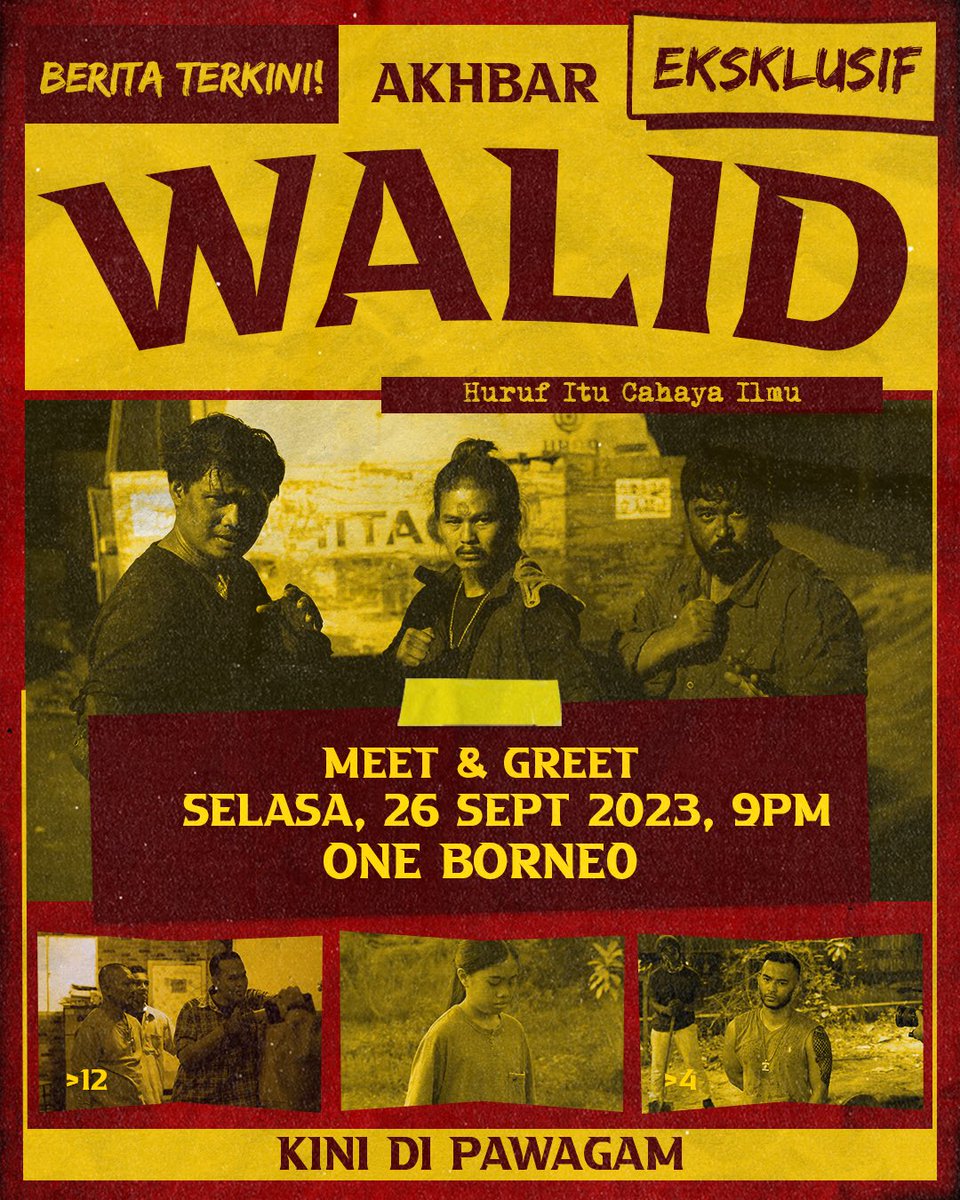 Rekomen_Filem's tweet photo. Semenanjung Malaysia Team Walid dah tapau. Kali ini, Team Walid bertandang ke Sabah pula dan bakal berjumpa dengan anda di lokasi-lokasi berikut. Saksikan Walid di pawagam berdekatan anda! 🎬🇲🇾🔥 #FilemWalid🪓 https://t.co/azaGkpHtPQ