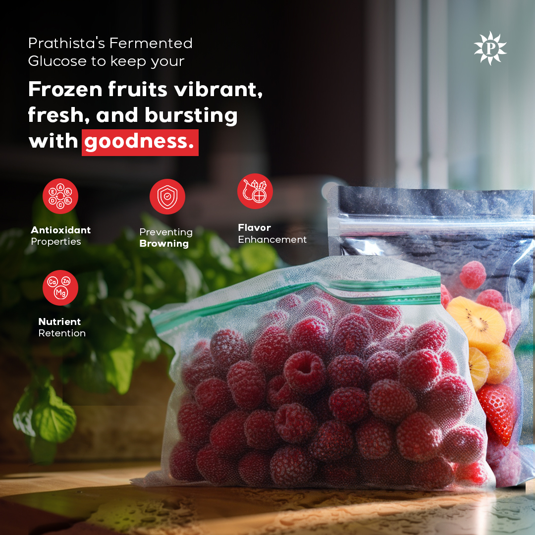 Prathista's Fermented Glucose is a safe and effective way to ensure that frozen fruits retain their quality and nutritional value while extending their shelf life.

#frozenfruits #naturalfermentation #guthealth #fermenteddelights #prathistaindustrieslimited