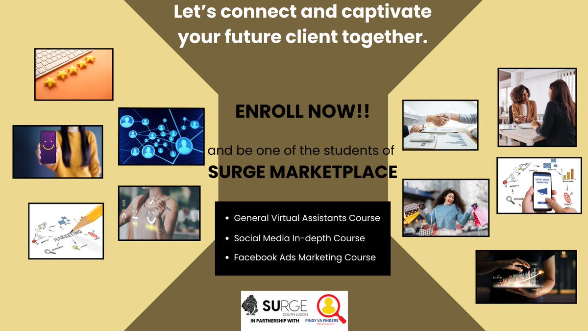 Social Media is where conversations happen, and we're
the conversation started. Let's connect and captivate your future client together.
#TrainingtoHiringProgram #StandAloneOJT #SurgeMarketplace
#SMM #FreelancingJobs