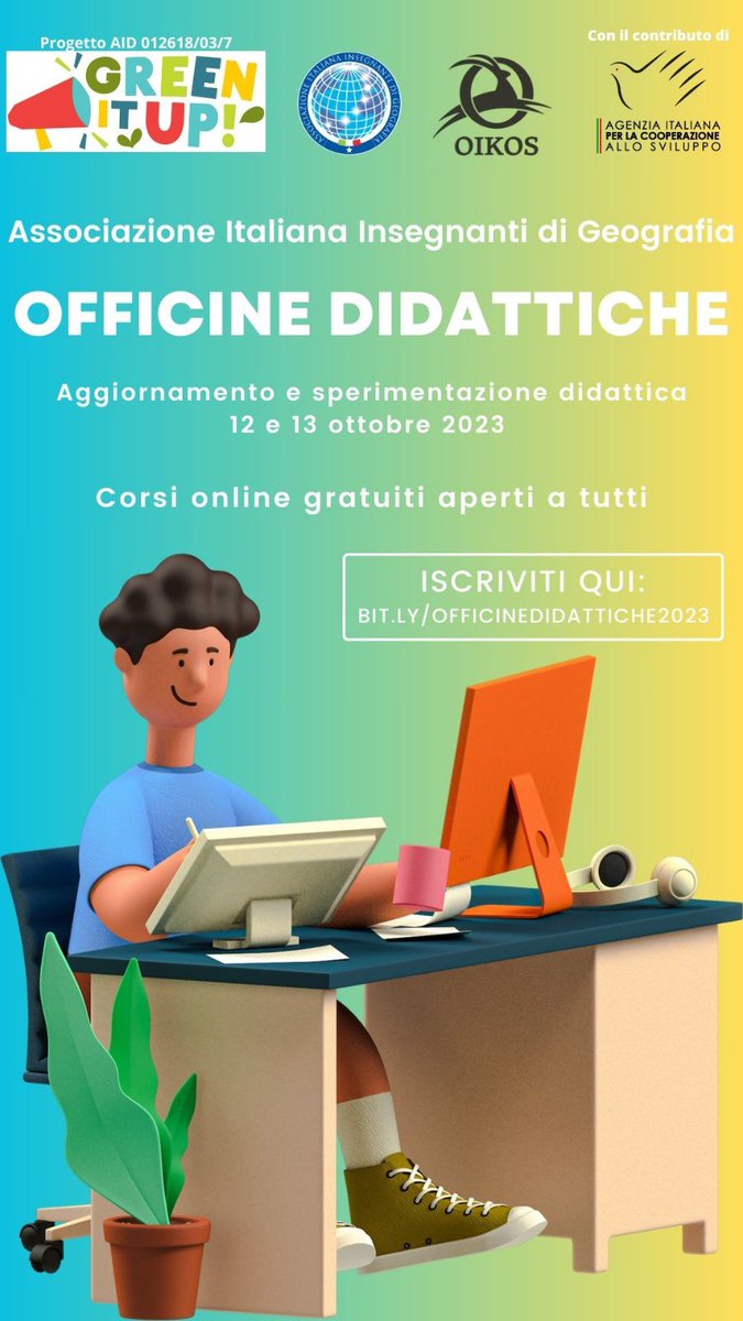 GEOGRAFIE DEL METAVERSO - OFFICINE DIDATTICHE GRATUITE DA REMOTO AIIG segnala la possibilità di partecipare gratuitamente la mattina del 12 ottobre alle Officine didattiche da remoto organizzate in occasione del 65° Convegno nazionale "bit.ly/officinedidatt…