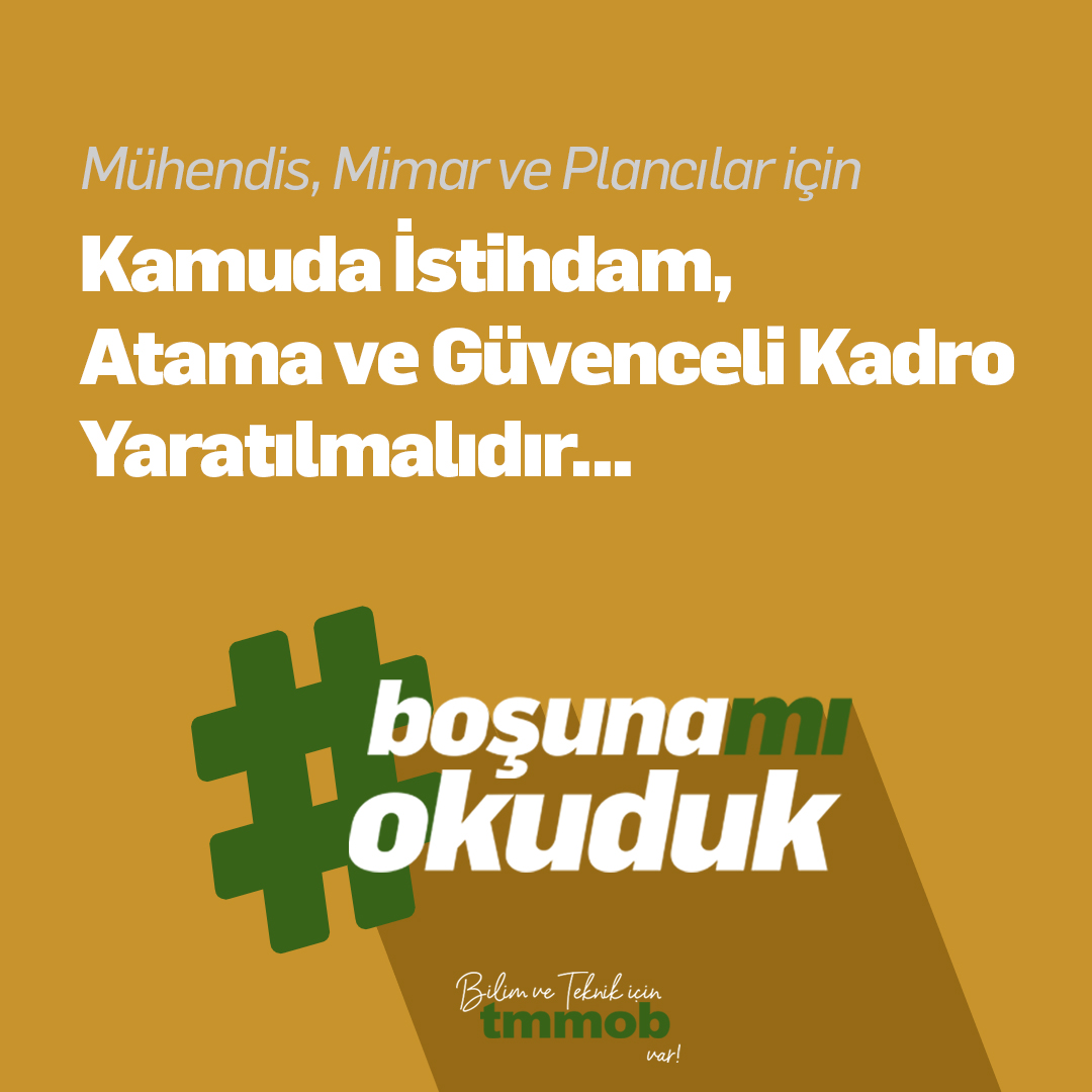 📢 Kamuda liyakate dayalı atama, güvenceli bir çalışma yaşamı tüm meslektaşlarımızın hakkıdır.

Kamuda istihdamı artırın!

Sonu yoksulluk ve işsizlik olacaksa bunca yıl #boşunamıokuduk   

Haklarımız ve geleceğimiz için 
Haydi Mücadeleye!