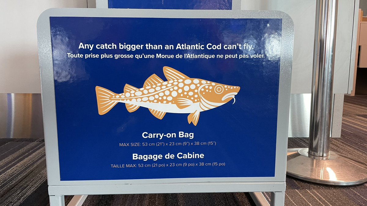 St. John’s airport, Newfoundland: the only place where fishermen claim their catch is SMALLER than it is!