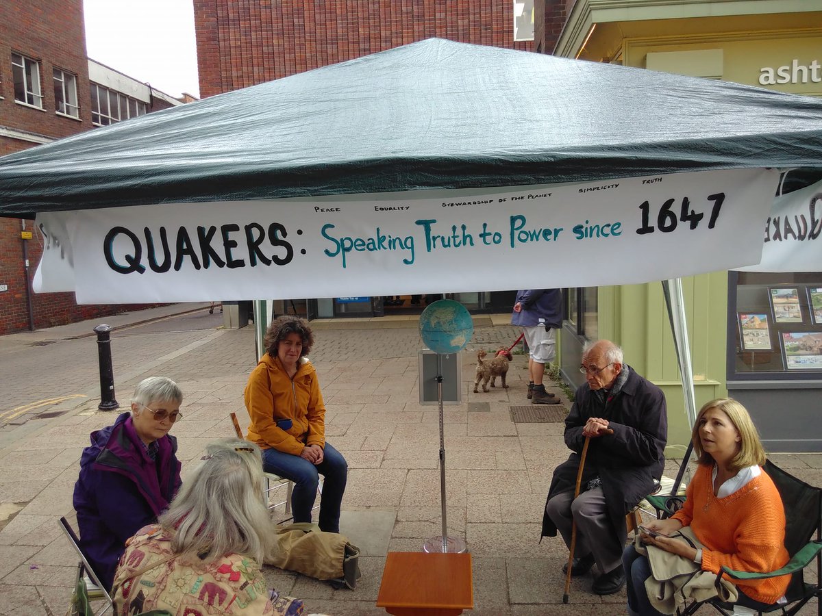 We were on Berkhamsted High Street this morning holding our Meeting for Worship amidst the traffic noise and fumes, dogs barking, wind tugging, food smells and bustle - and the silence had never felt so powerful as we witnessed as #Quakers4ClimateAction <a href="/BritishQuakers/">Quakers in Britain</a>