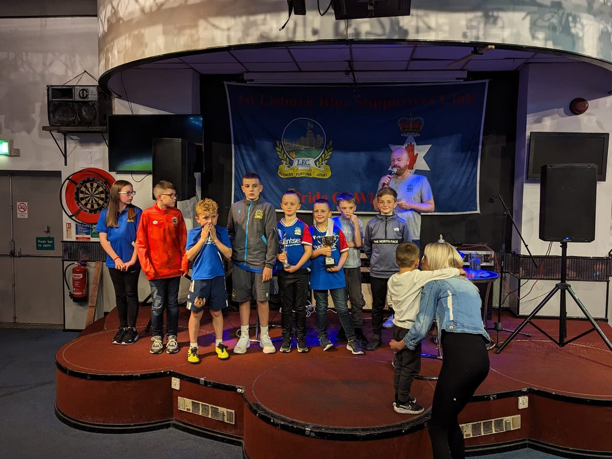 1stLisburnLSC's tweet photo. Great night in the club for our 22/23 POTY awards. Young members accepted the YPOTY award on behalf of Daniel Finlayson. @mulgrew22 accepted the clubs POTY award on behalf of @SamRoscoe5 and congratulations to fantastic club servant @Clarkey_52 on his testimonial award! 👏

AFJ💙 https://t.co/D2cIZsNQvd