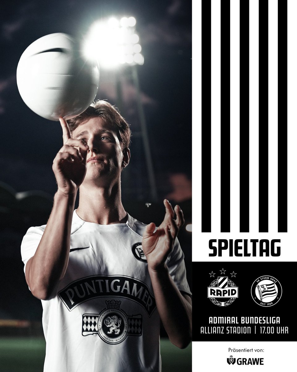 Jour de match à l'extérieur ! Aujourd'hui à Vienne il y a un duel traditionnel avec le <a href="/skrapid/">SK Rapid</a> ! ⚫️⚪️👊  #sturmgraz #AdmiralBL #SCRSTU #GRAWE