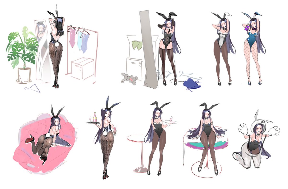 bumch_a's tweet photo. 후사르 바니걸 스킨 시안🐰
처음으로 배경 소품에 욕심을 내었던 작업입니다. 바니걸도 처음이라 정말 즐겁게 그렸어요.
#라스트오리진 #ラストオリジン https://t.co/916U71QRrZ