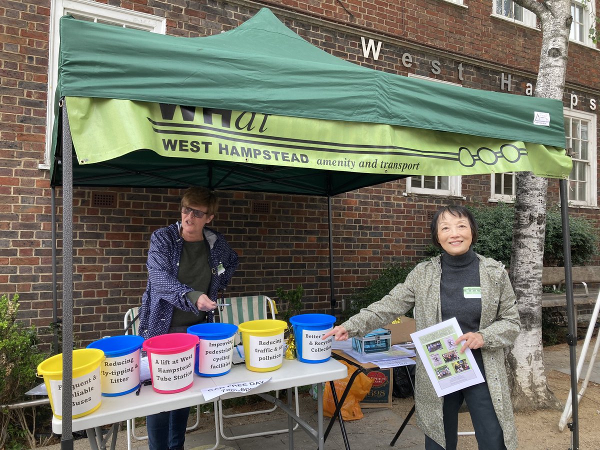 Good to see <a href="/londonfrench/">Agnes</a> and <a href="/LCinNW/">Linda Chung </a> on the <a href="/WHATNW6/">WHAT</a> stall talking to people about their priorities for the local area. Lots of people out and about enjoying car free day on West End Lane!