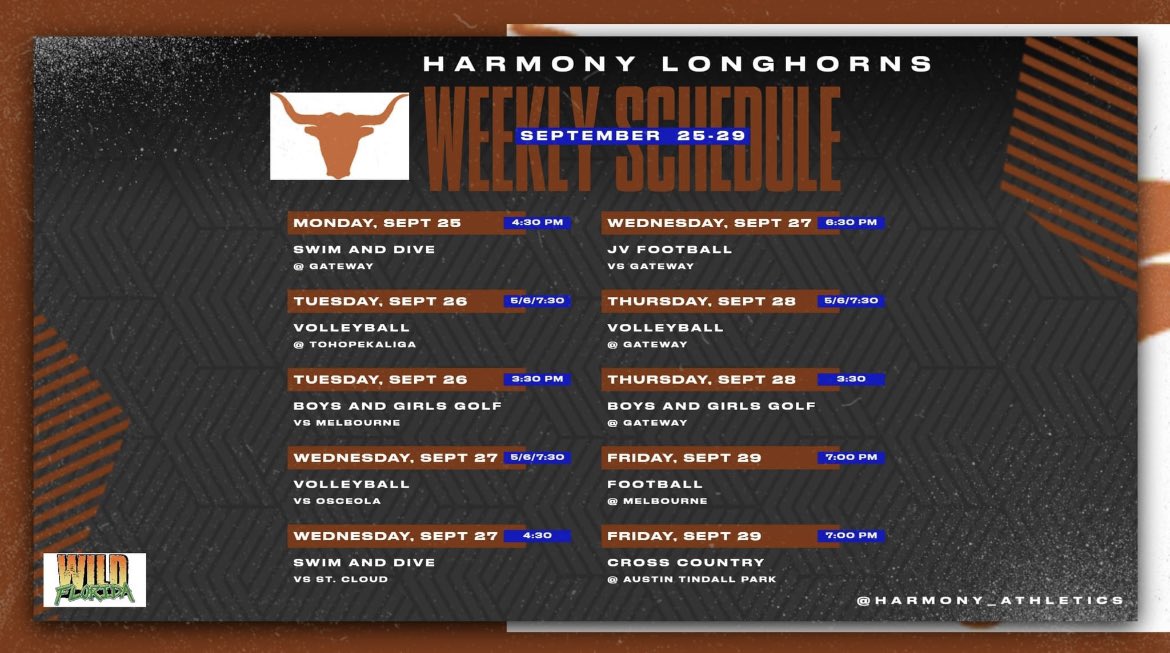 Come out to support your Longhorns this week! @sdocathletics @positiveosceola @harmony_longhorns @OsceolaSports