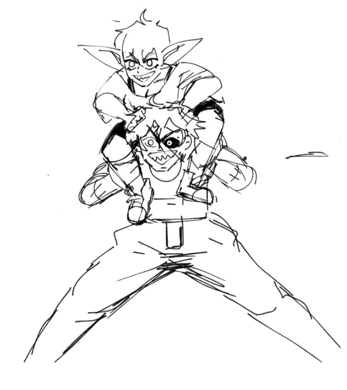 curree2's tweet photo. Zom and gob redraw https://t.co/QvJQmZCiSA