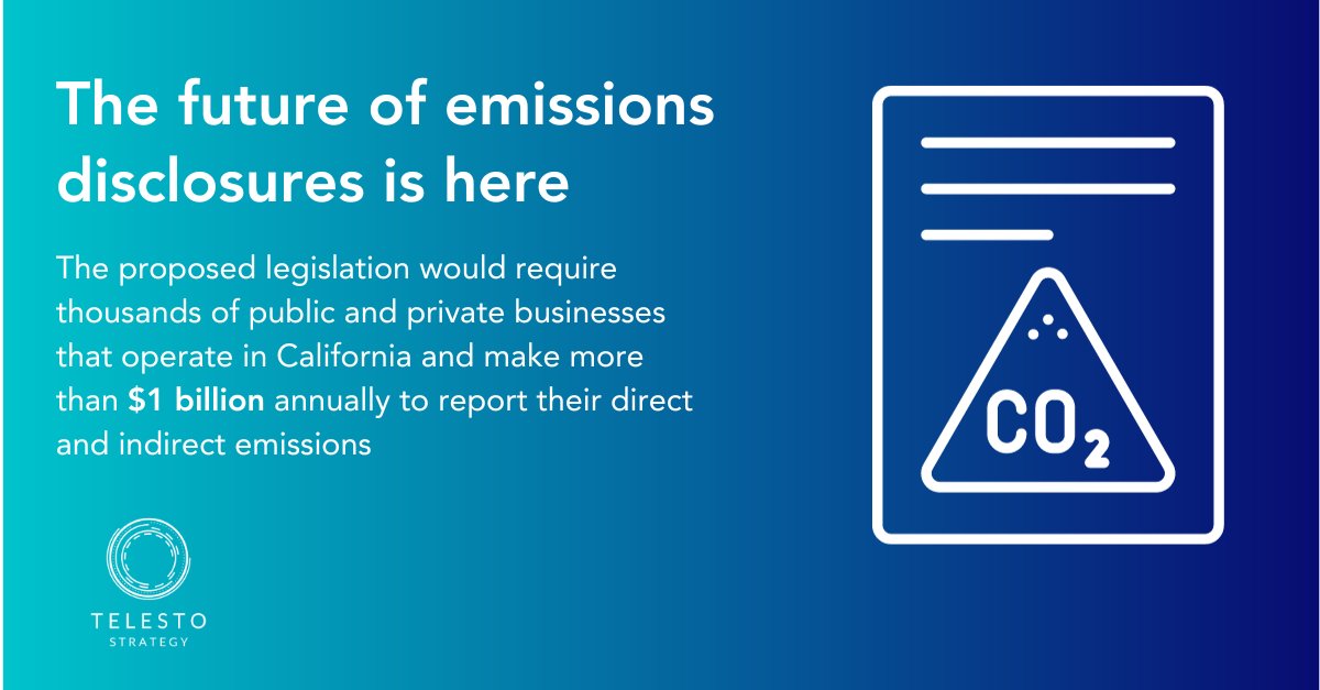 It's no longer a question of if or even when. With California leading the way, it's here. Businesses will have to incorporate emissions disclosures into their regular reporting cycle. 

Join fellow practitioners in Chicago working on these questions: ow.ly/ek5h50POLxx