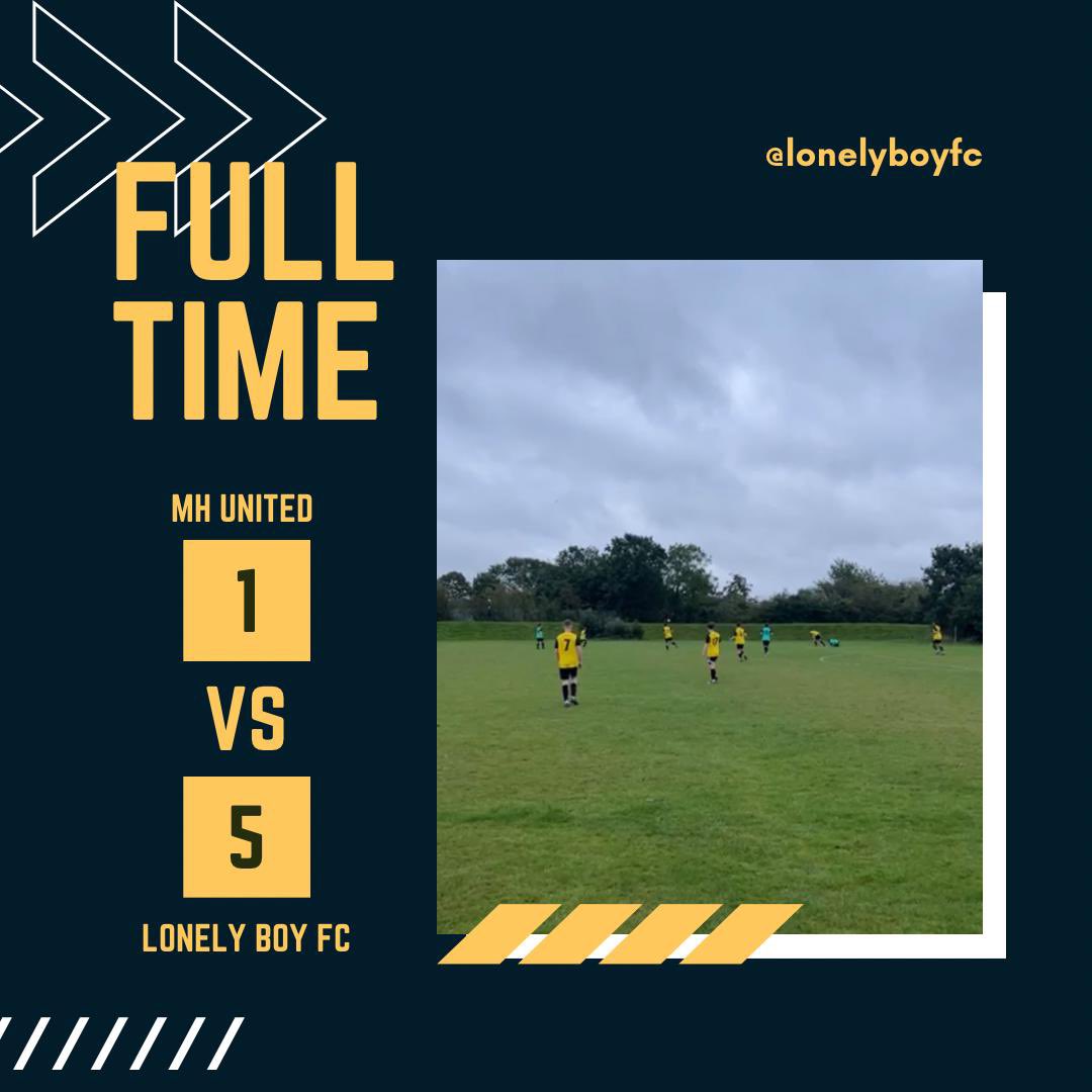 FT: MH United 1-5 Lonely Boy

A dominant display from the boys that puts us up to 5th after five games. 

⚽️ Ryan Baker X 3 
⚽️ <a href="/tonksy999/">Chris Tonks</a> 
⚽️ <a href="/Danny_Orme03/">Danny🐏</a> 

⭐️ MOTM <a href="/Ted1884_/">Ted</a> ⭐️