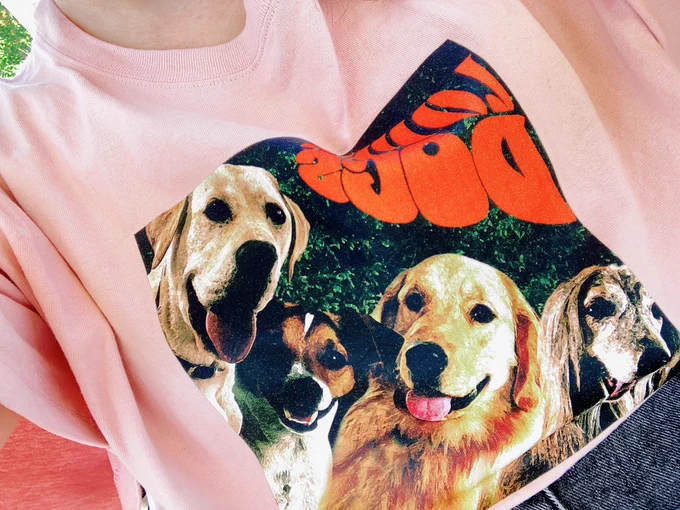 ところですえひろ現地は推しコーデしたい!って思ってこのワンワンピンクTシャツ着て行ったんだけど、前から来たくもくんの女さんと服被って笑った ゾゾユーズドで買ったのに被ることあるんや 