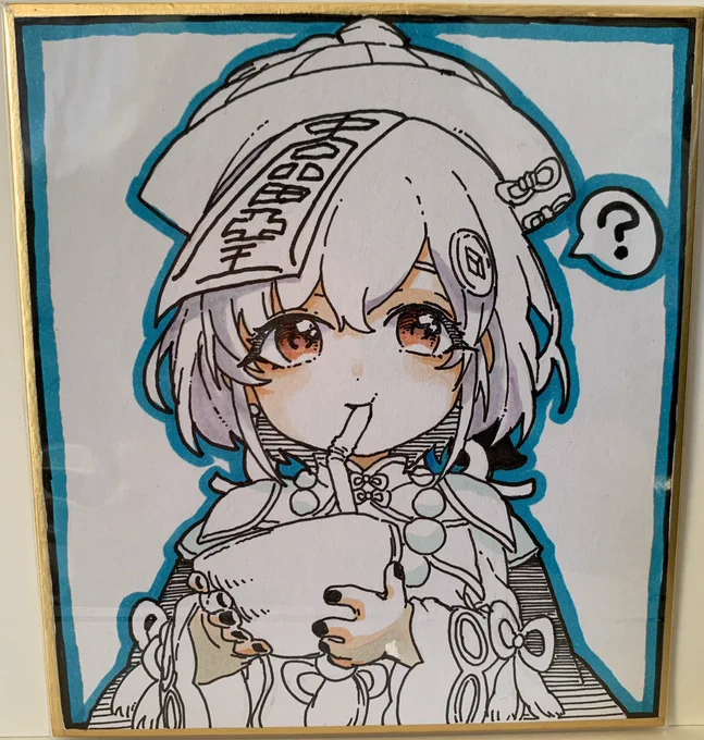 友人から載っけても良いと言われたので今回、描いた色紙です!サークルメンバー3名でいっぱい描きました!#おでライ沖縄 
