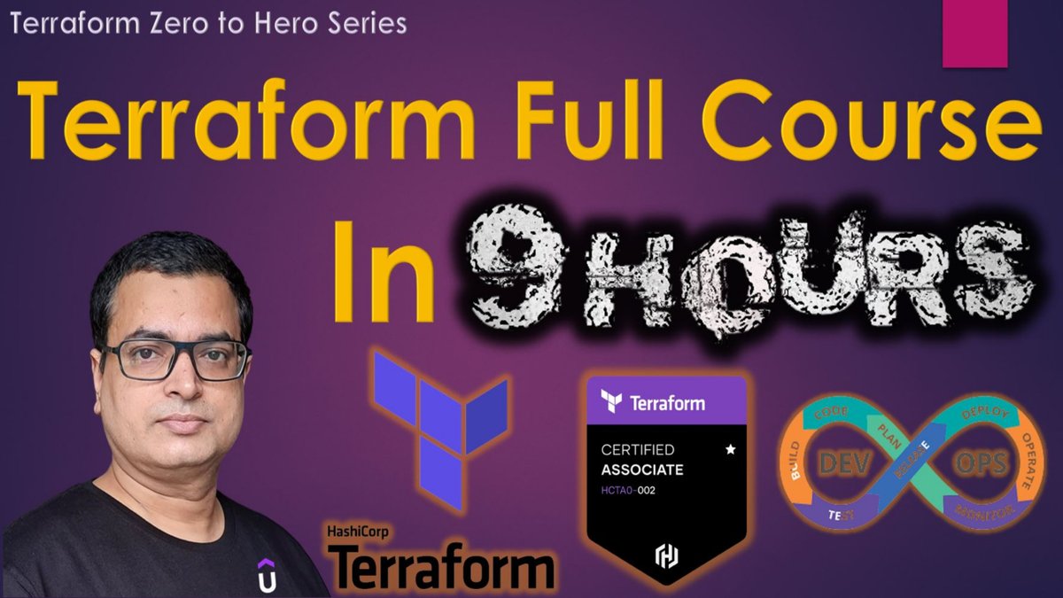 Terraform Full Course in 9 hours .. Zero to Hero Series ..  @AlokKumar

#Terraform #DevOps #learningeveryday #AWS #Cloud #devopscommunity #cloudcomputing

Don’t Forget To Like, Comment, Share &amp; Subscribe to my Channel, It always motivates me.

youtu.be/8ajLARoQwHM