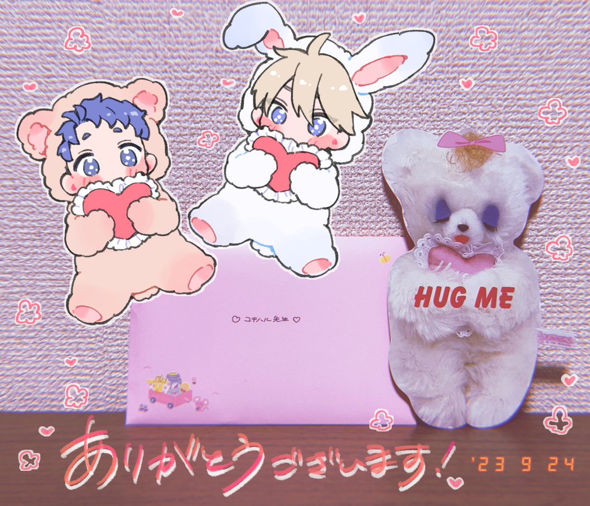 お手紙・メッセージカード・プレゼント受け取りました🧸🍭🩷
1〜6話までのパッション感じる感想ありがとうございます❗️こたみずへの愛をしっかり受け取りました…💙🤍🫰🥹
そしてすごく可愛いお菓子とぬいまで…❗️
パッケージ可愛すぎてこ、こんなお洒落なものを…と震えました🫨
感謝です❗️🧸🩷