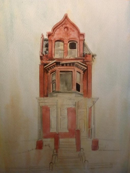 WIP more of this #art #illustration #painting #nothorror #buildings #abitoffun #commissions #commissionsopen #sundayvibes