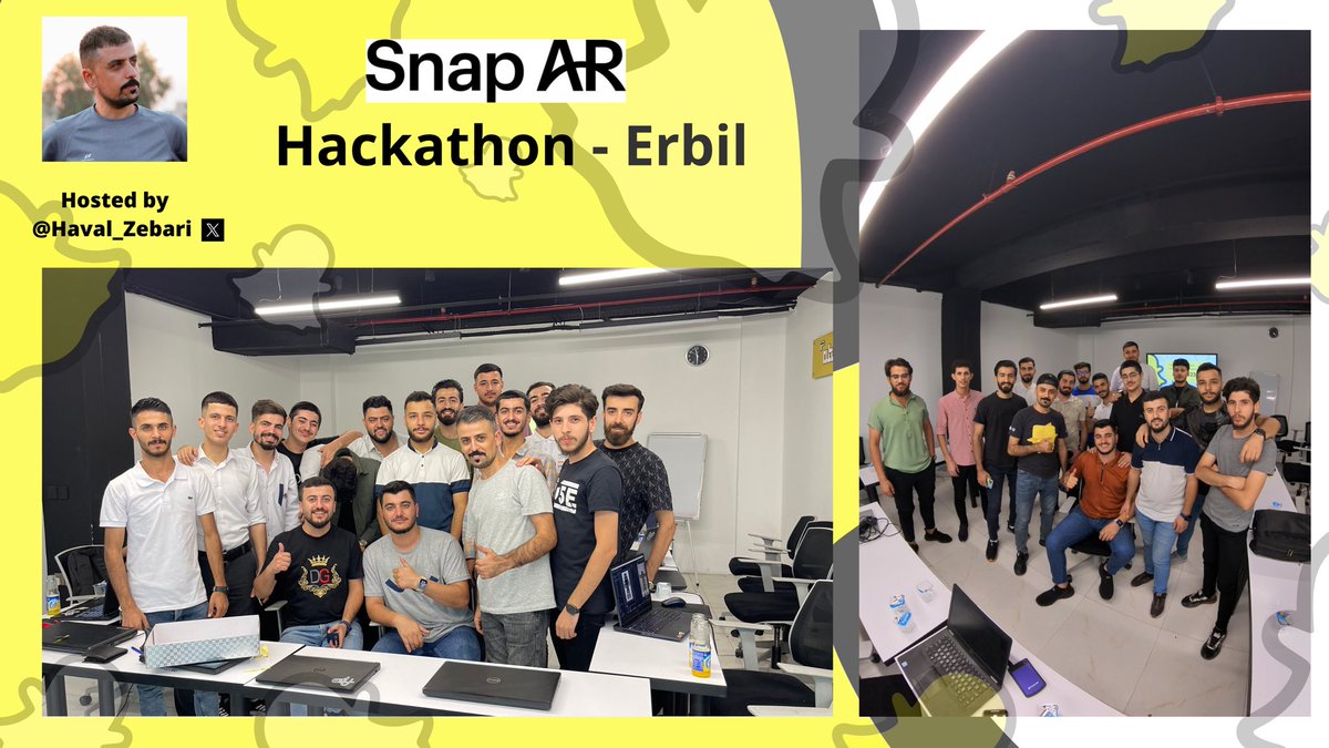 haval_zebari's tweet photo. Within the SSM2023 program we successfully hosted a two-day hackathon of challenging meetings with creative lens creators, Excited to see what lenses the creators will offer and win the three prizes. 🥇🥈🥉🤩

See you on the 27th. 👻 https://t.co/lc7pMYFbQk
