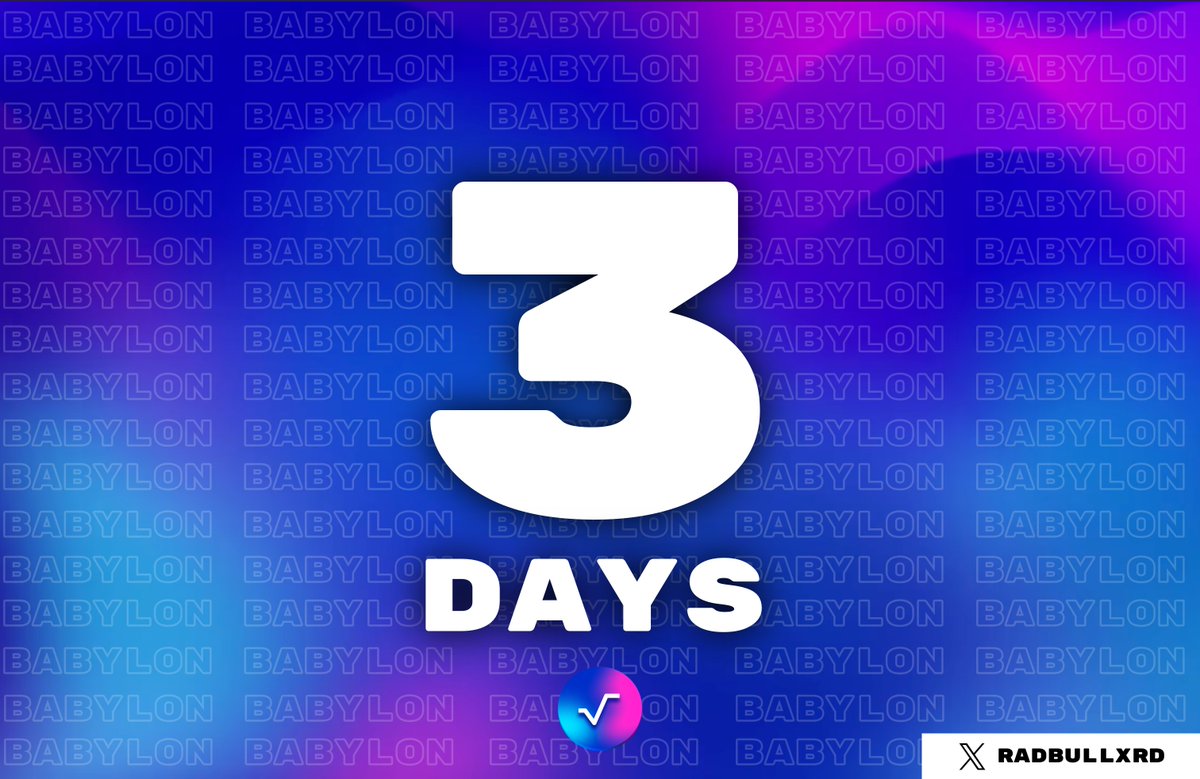 3 Days until Babylon.

Which projects are you most excited for?

$XRD #Radix
