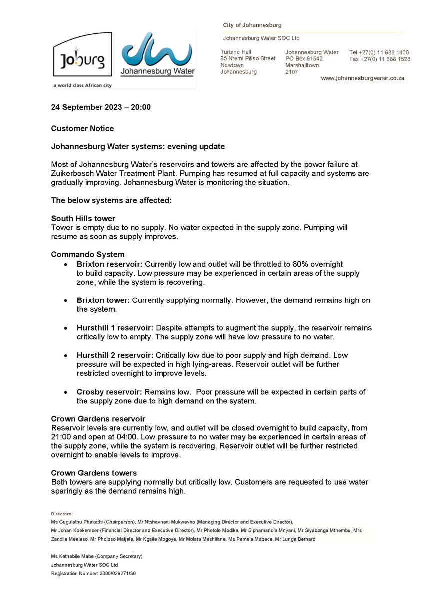 Johannesburg Water tweet media