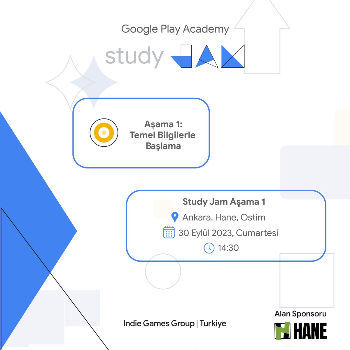 igg_turkiye's tweet photo. İşteeee Play Academy Study Jams'in ilk aşaması ile başlıyoruz. Ankara'da fiziksel gerçekleştireceğimiz bu harika etkinliğe sen de davetlisin 🫶. https://t.co/Ho12jk26Hs