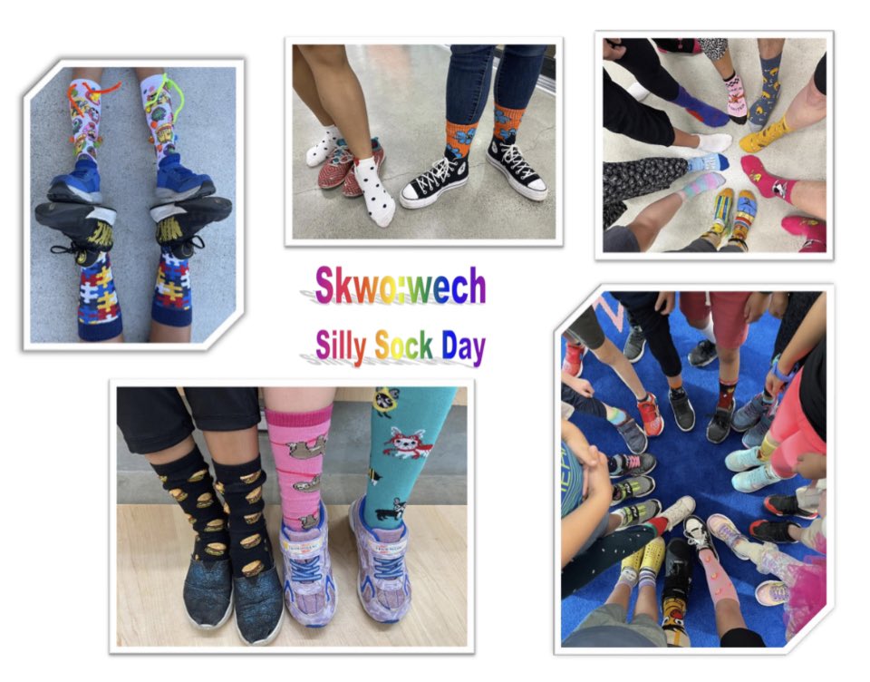 SkwowechElem's tweet photo. Enjoying silly sock day at Skwo:wech with staff and students 🧡🎶 #community @newwestschools. https://t.co/VpQpoX2e2z
