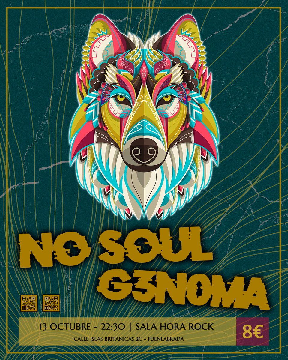 Concierto G3N0MA:

13/10/2023
LA HORA ROCK
22:30h | 8€
Islas Británicas 2C - FUENLABRADA

Os esperamos!!