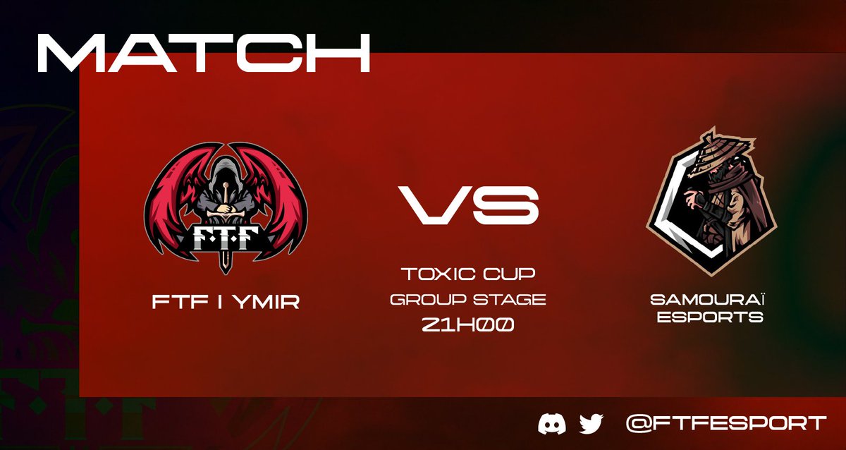 Match Day !

Tonight FTF Ymir play in <a href="/ToxicCup3/">Toxic_Cup</a> against Samouraï eSport at 9.00 PM

Good luck to both teams, may the best team win !

#ClashRoyale #eSport #FTF