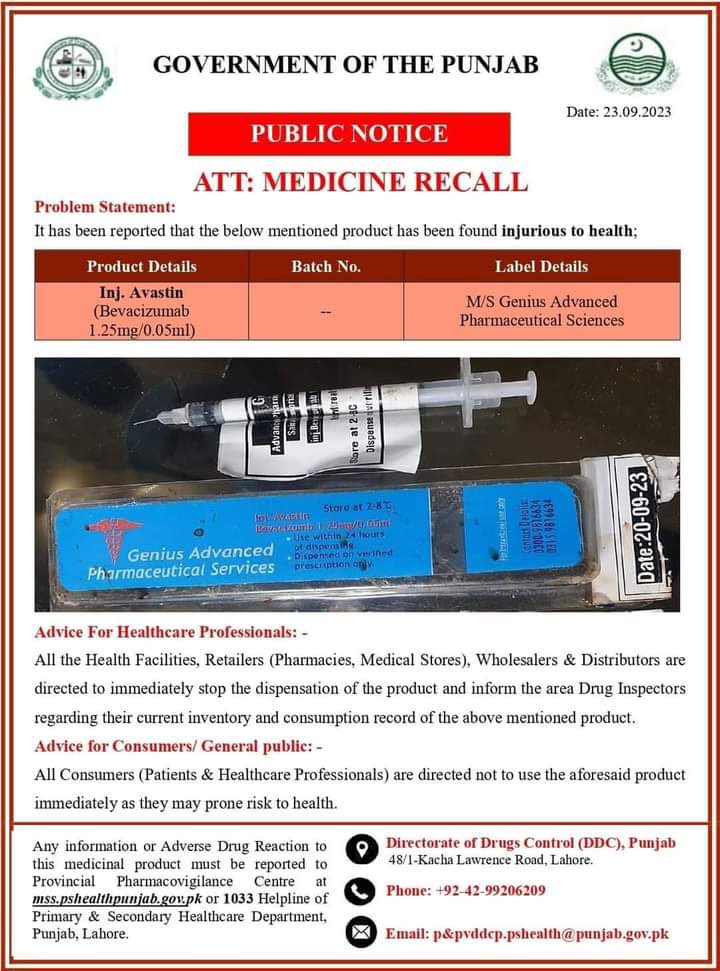 endophthalmitis, an excruciatingly painful condition for the patients.
It is imperative to immediately cease the use of this injection. The health department has taken decisive action, issuing orders for the removal of all such injections from the market.