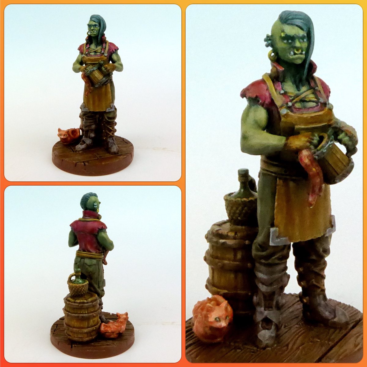 GolnikThJ's tweet photo. Half-Orc Tavern Owner. Miniature 3D-printed, modelled by Arcane Minis (https://t.co/8bFgkBw7Ej), base modeled by Duncan Shadow, bits by Codex Universalis and Awkward Penguin's Minis. #miniaturepainting #3dprinting #tabletop #tavern #taverngirl #dungeonsanddragons #halforc https://t.co/tvi0fnrc8x