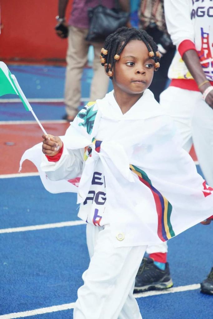 Meet 8 year old golfer, Funmilayo Beauty Oyero. She is the youngest Lagos athlete in the ongoing 7th National Youth Games happening in Asaba, Delta State. 
She started playing at the age of 1, she is a basic 4 pupil who attends The Victory Children School, Sango Ota.