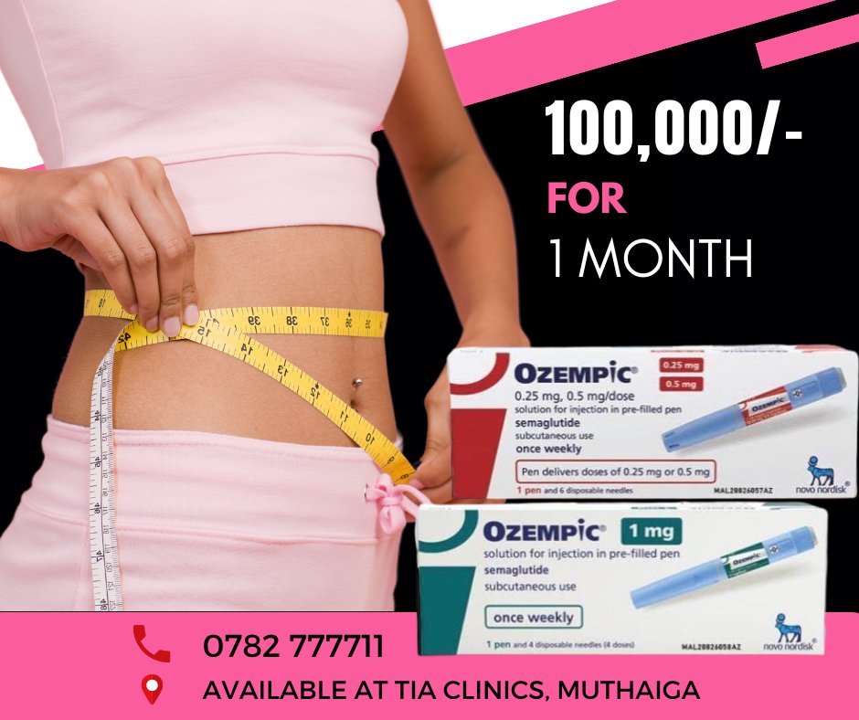 Let's embark on this weight loss journey together. Are you ready to make the change? 

Contact us today.

📞 0782 777711
📍 Muthaiga Groove

💪💥 #OzempicWeightLoss #AffordableWellness #HealthierYou