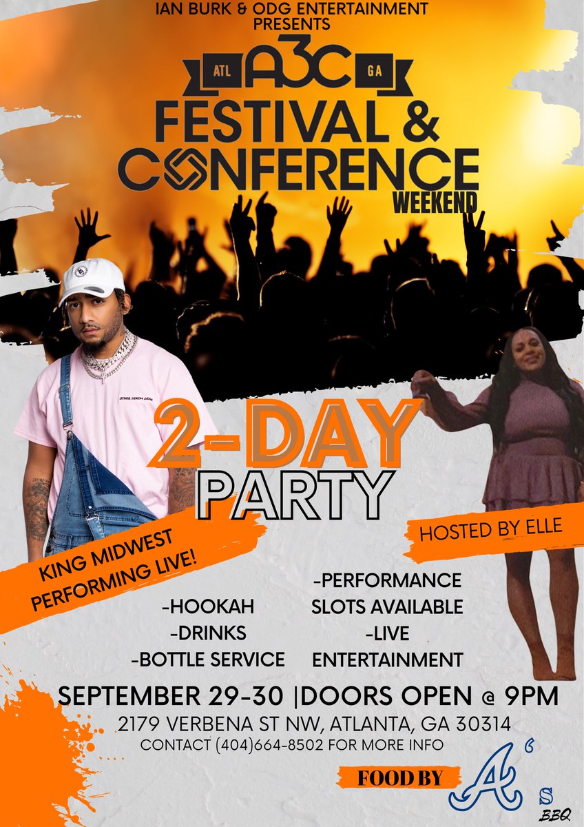 KingMidwest_'s tweet image. Artists get with me for this #A3CFestivalWeekendEvent 
Free sections!
Performance slots! 
Bottle Service!! 
Lock in today &amp;amp; participate in one of the biggest weekends in #Atlanta 
#A3C #Music #Festival #Artists #Producers #Djs #v103 #HipHop50