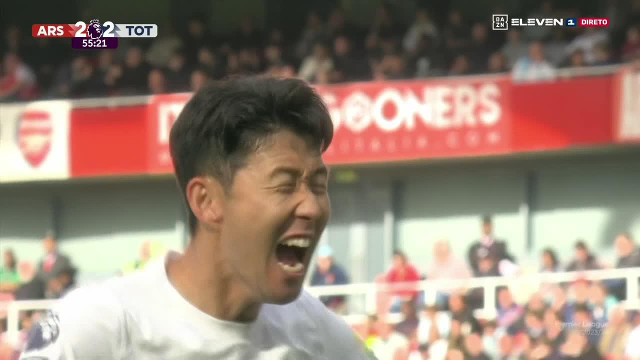 Son’s double puts Tottenham level against Arsenal