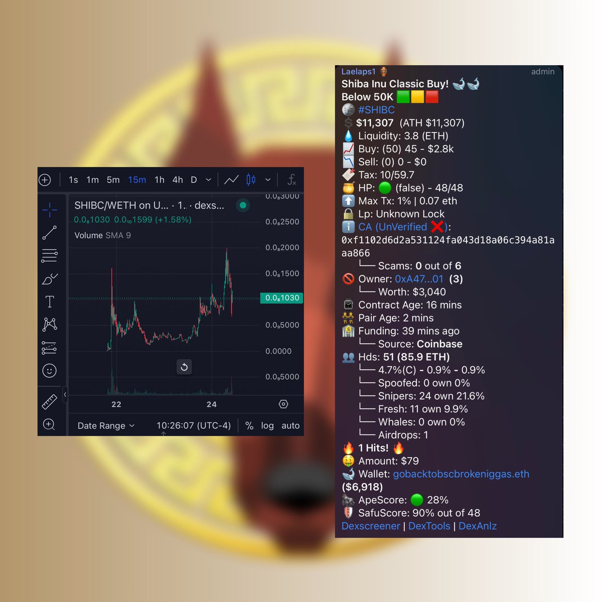LaelapsBot's tweet image. 🚨 168x for #SHIBC @ClassicShibainu. $11.3k -&amp;gt; $1.9m 🐕🦴