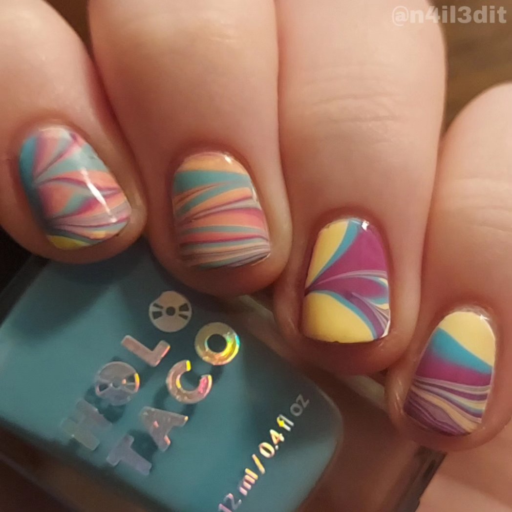 n4il3dit's tweet photo. Holo #amethystkittens here is a watermarble for #jasminesmarbellousday 🙌

💜💜
Products from 
@holotaco @nailogical 
💜💜

#holotaco #holotacocombo #holotacowatermarble #watermarblenailart #nailsoftoday #nailsoftheday #nailsofseptember #nailsof2023 https://t.co/Yd42YFHIdD