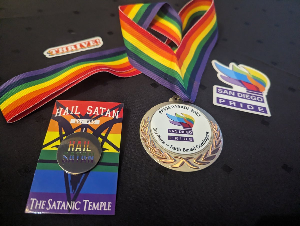 TSTSanDiego's tweet image. The Satanic Temple of San Diego was recognized by @SanDiegoPride  this week as the third place Best Faith(less) Contingent from the parade this year!!!

There were over 300 contingents and SD Pride Parade is one of the largest in CA. Hail San Diego! Hail Pride!

#TST #Pride2023