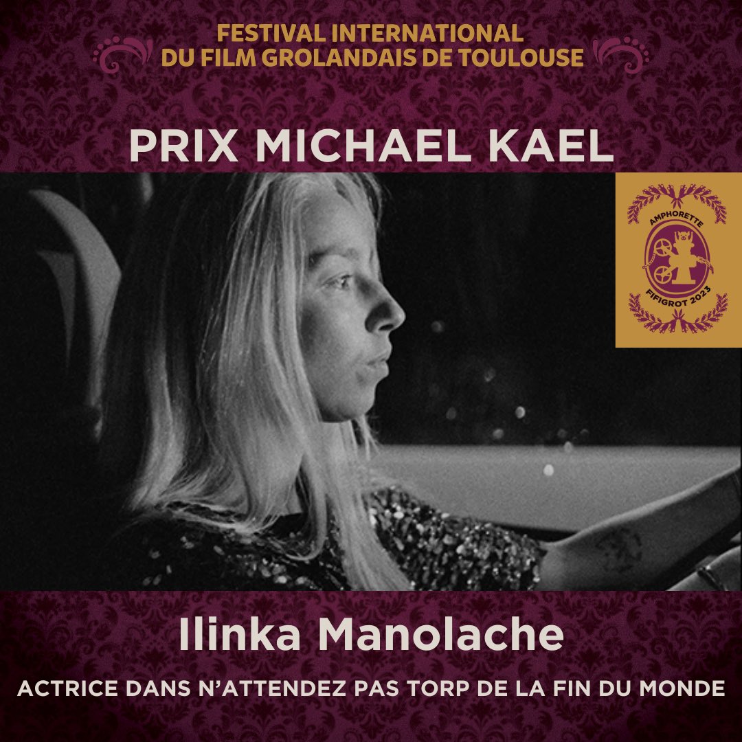 PRIX MICHAEL KAEL
décerné à 
Ilinca Manolache, comédienne du film N’attendez pas trop de la fin du monde de Radu Jude
<a href="/MeteoreFilms/">Météore Films</a>