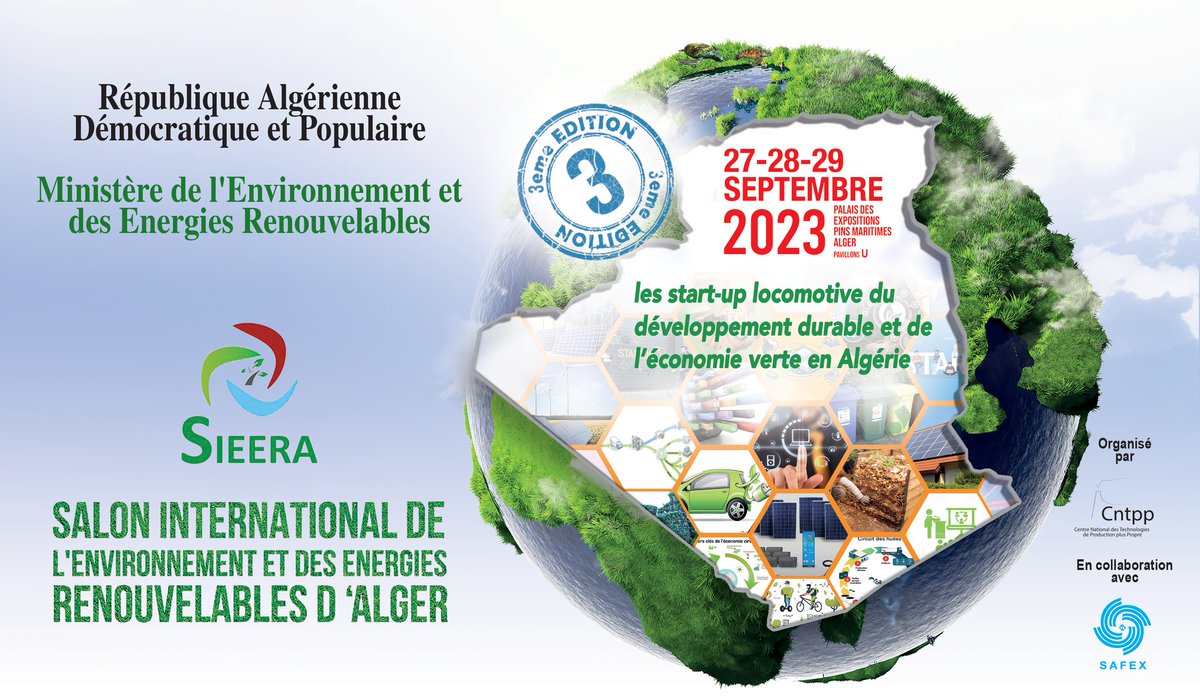 Nous serons présents au #SIEERA2023 🙏
Stay Tuned !
#amimerenergie #safex #sieera2023 #energierenouvelable #environnement #alger #mobilitéelectriquealgerie #bornesVEalgerie #Algerie #bornesveAmimerEnergie #Emobility #greencommunity #savetheplanet #DZPOWER #Alger