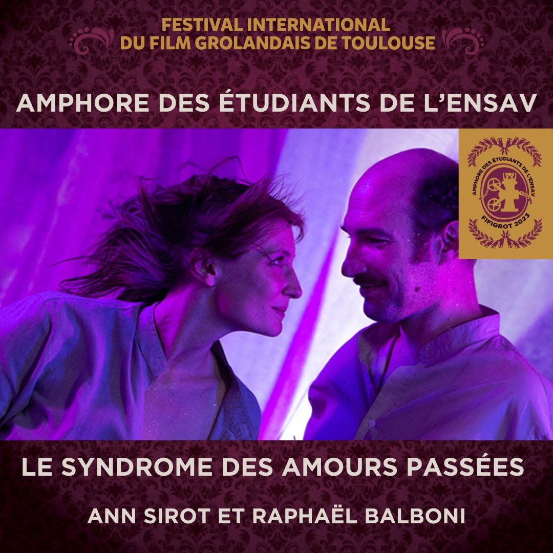 AMPHORE DES ÉTUDIANTS DE L'ENSAV
Le jury composé d’étudiants de l’@ENSAVToulouse : Vincent Berranger, Elies Debache, Tiphaine Mery, Quentin Prigent, Lila Steinbach
A remis son prix à 
LE SYNDROME DES AMOURS PASSÉES
de Ann Sirot &amp; Raphaël Balboni
(Belgique, 2023, 1h29) <a href="/KMBOcinema/">KMBO</a>