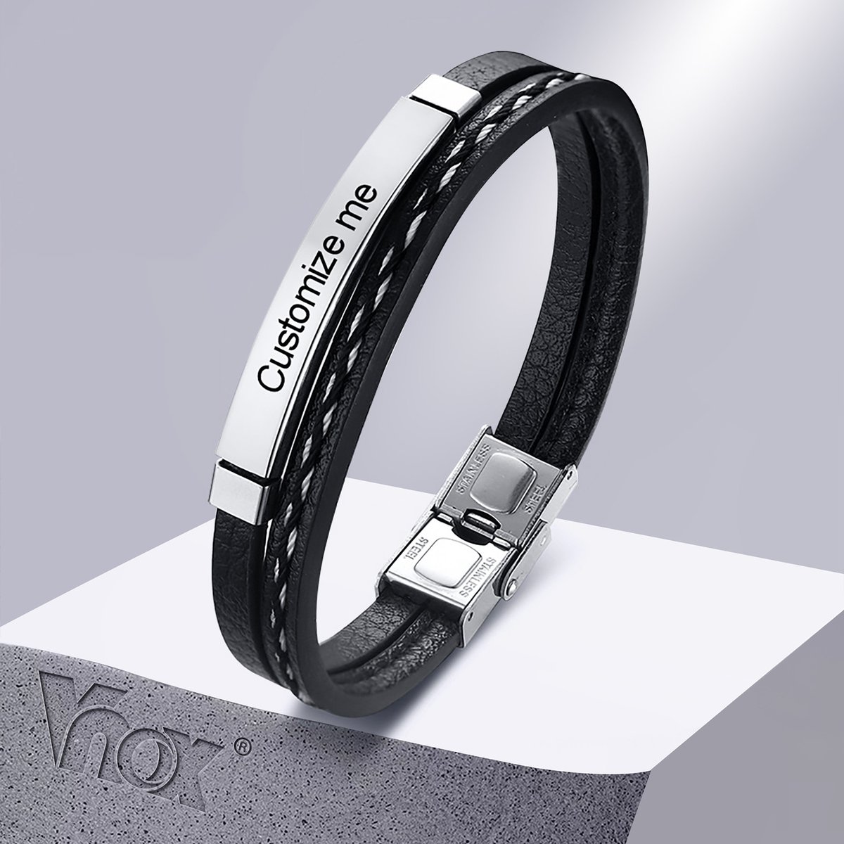 sxaccessory's tweet photo. #Custom Engraved Multi-Layer #Leather #Bracelets: #Personalized Stainless Steel #Bangle for #Men and #Women🌟🌟🌟🌟🌟Elevate your #style with our #Customizable Stainless #Steel and Leather Bracelet. Crafted for durability and style, it offers a 30-day money-back guarantee. https://t.co/BStEv24pA4