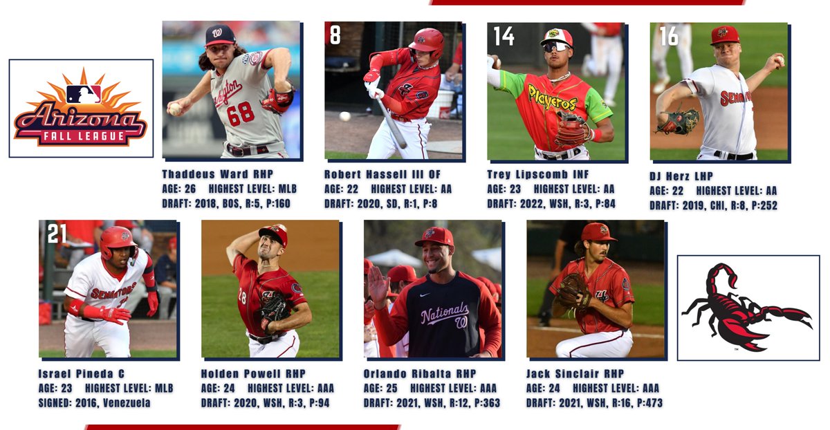 Get to know the Nationals' 2023 Arizona Fall League participants:
