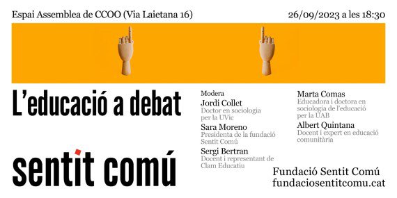 Debat amb ponents de luxe per abordar un tema cabdal. Ens hi veiem, i en parlem! <a href="/SentitComuFunda/">Fundació Sentit Comú</a> <a href="/CatEnComu/">CatEnComu</a> <a href="/EnComu_Podem/">Comuns__Cat</a>