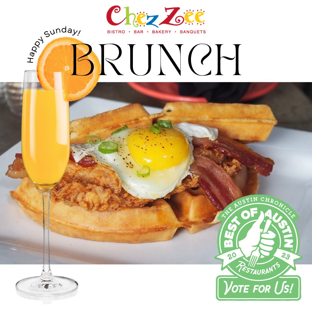 Some things just go together - chicken &amp; waffles, Sundays &amp; mimosas, Brunch &amp; Chez Zee. It's Sunday!🥂We're serving up all all the goodness today. Vote for us #BestofAustin🏆vote.austinchronicle.com/experience/wee…
And can't say it enough - thank you #Austin! Your ❤️ &amp; support mean the 🌎 to us!