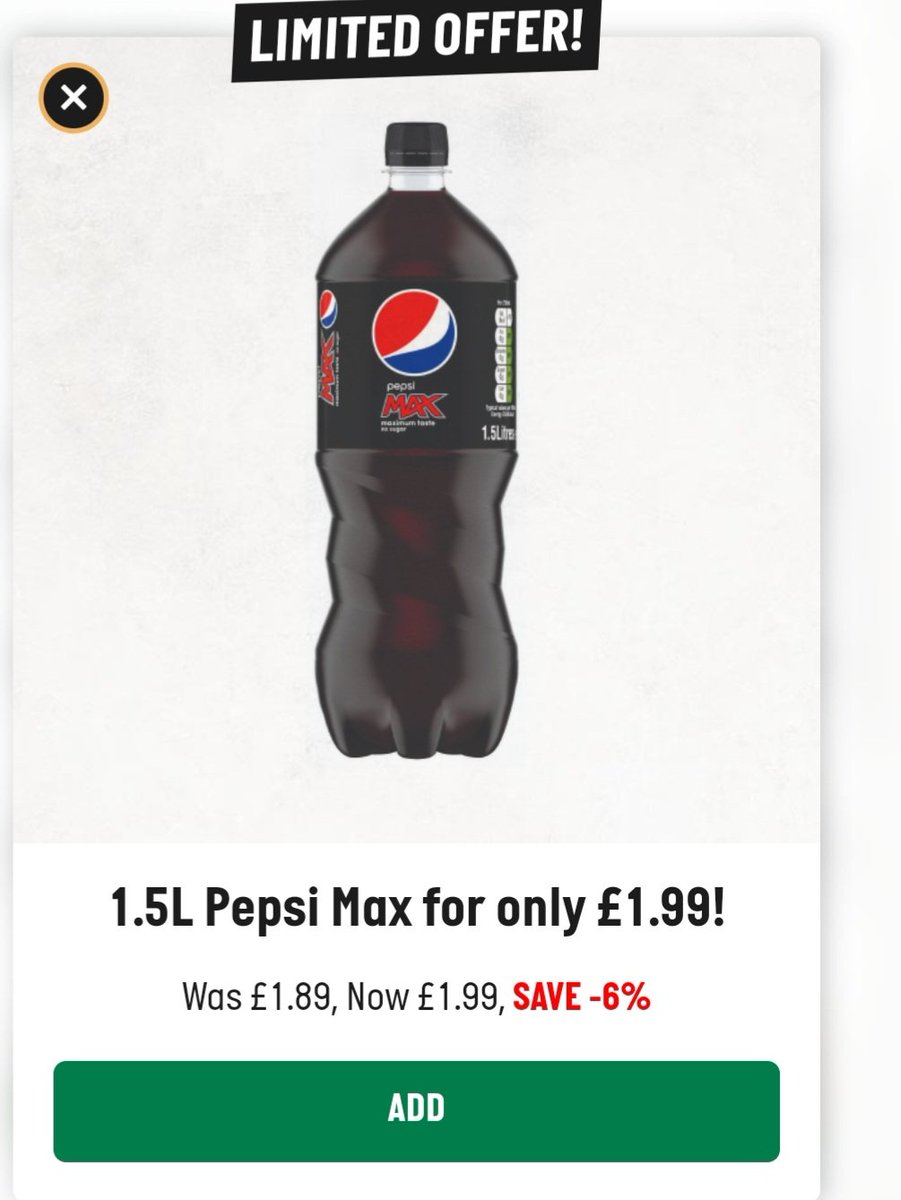 It's bad enough that I was offered a limited negative percentage saving  by <a href="/PapaJohns/">Papa Johns</a>, but then to realise that the percentage was wrong too. Maybe at -5.3% I would have been tempted...