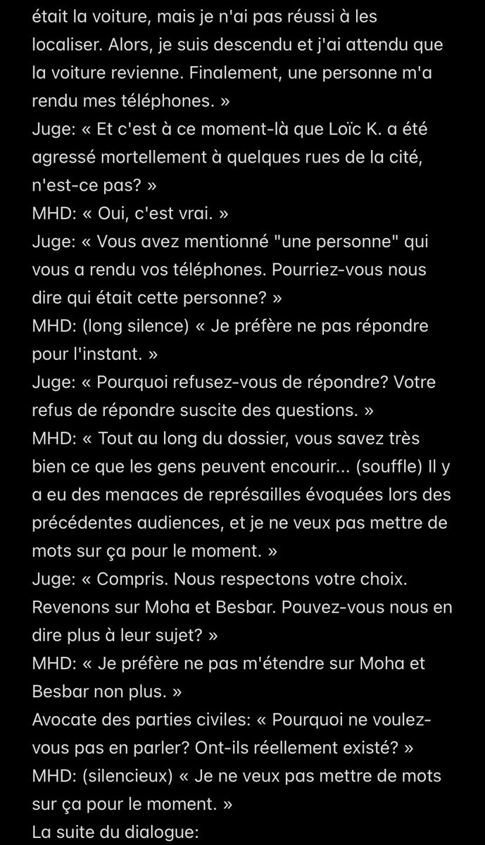 🚨lors de la prise de paroles de « MHD » devant le tribunal :